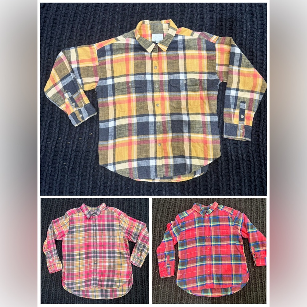 American Eagle Outfitters Flannel Plaid Shirt Bundle.